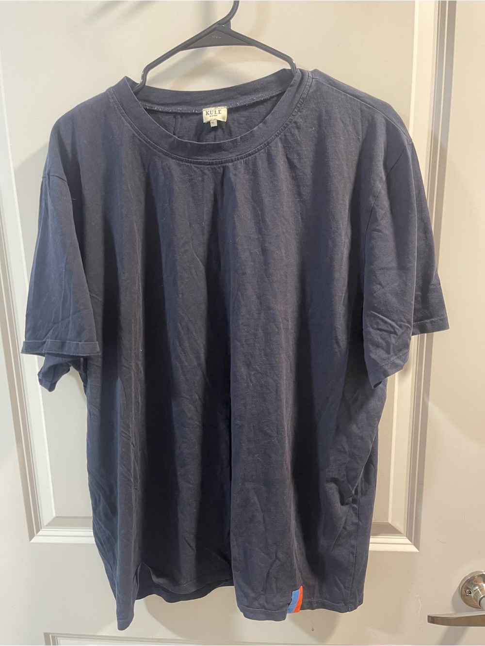 KULE Navy Short-Sleeve Tee with Contrast Tab